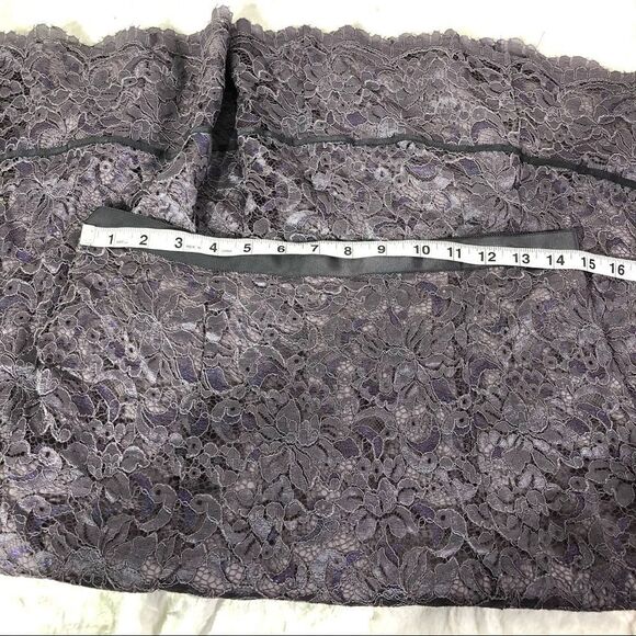 DKNY lace midi skirt below knee dusty purple 6 EUC - Picture 9 of 11